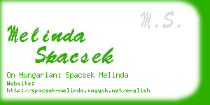 melinda spacsek business card